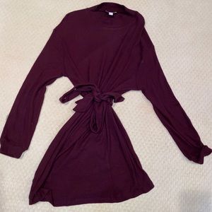 Topshop sweater dress with tie waist